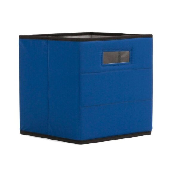 Teen Home 11" Blue Quilted & Puffer Texture Knock Down Cubby Storage Bin - Picture 2 of 6